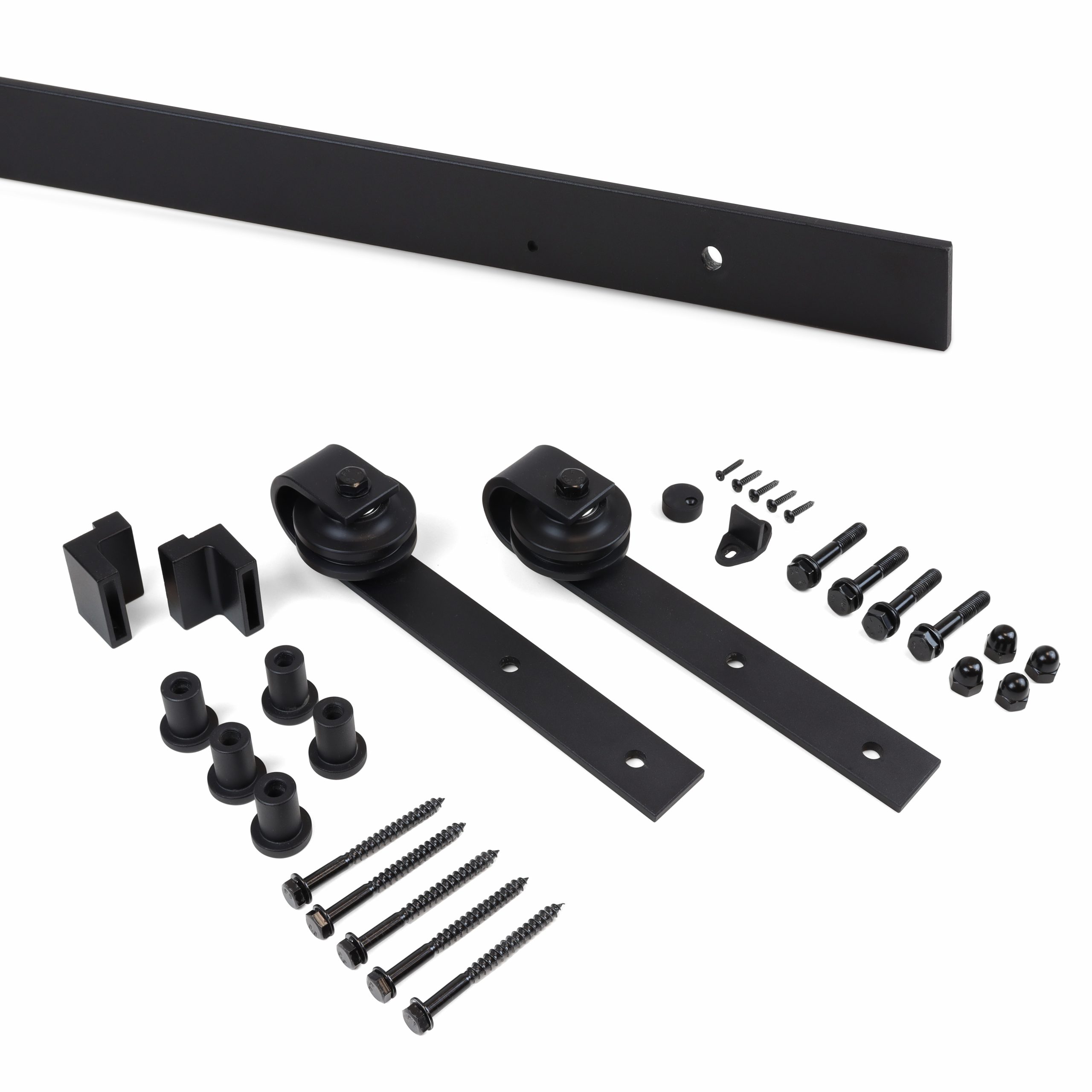 Sistema Barn para portas de correr suspensas, 80 Kg, aço, preto.