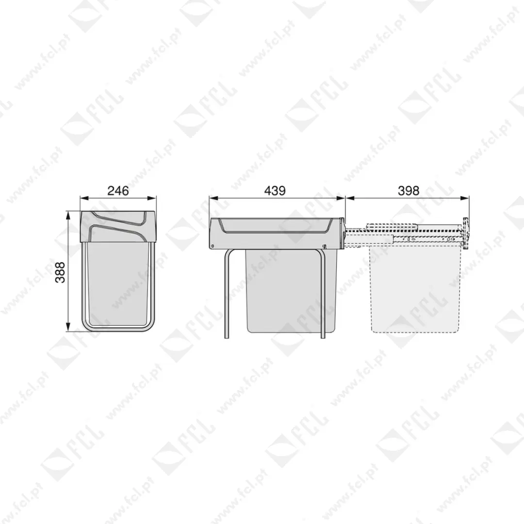 Balde do lixo reciclagem 20L - FCL