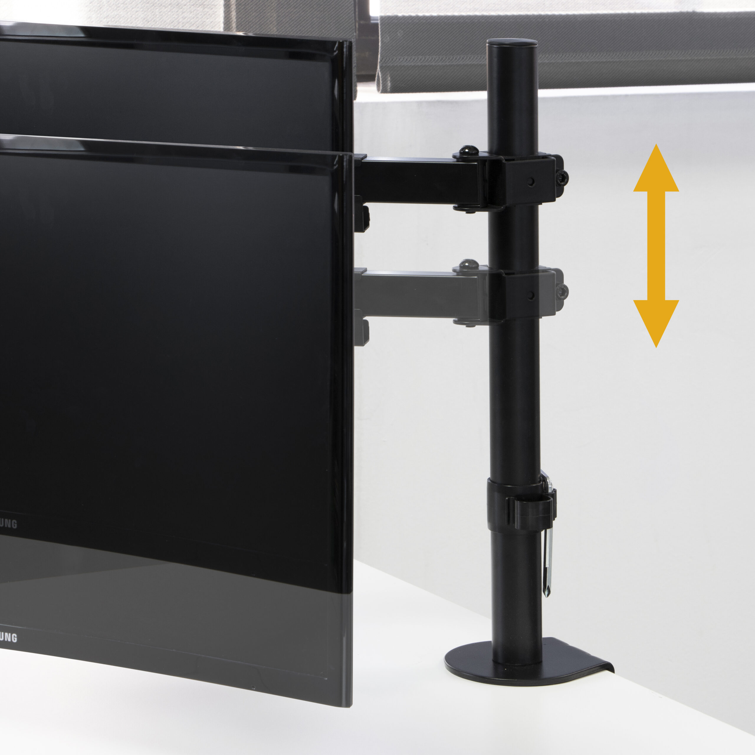 Suporte para monitor de 13 a 32 polegadas para mesa, basculante e giratório, até 8 kg, MAX VESA 75x75mm-100x100 mm, aço, preto. - Image 3