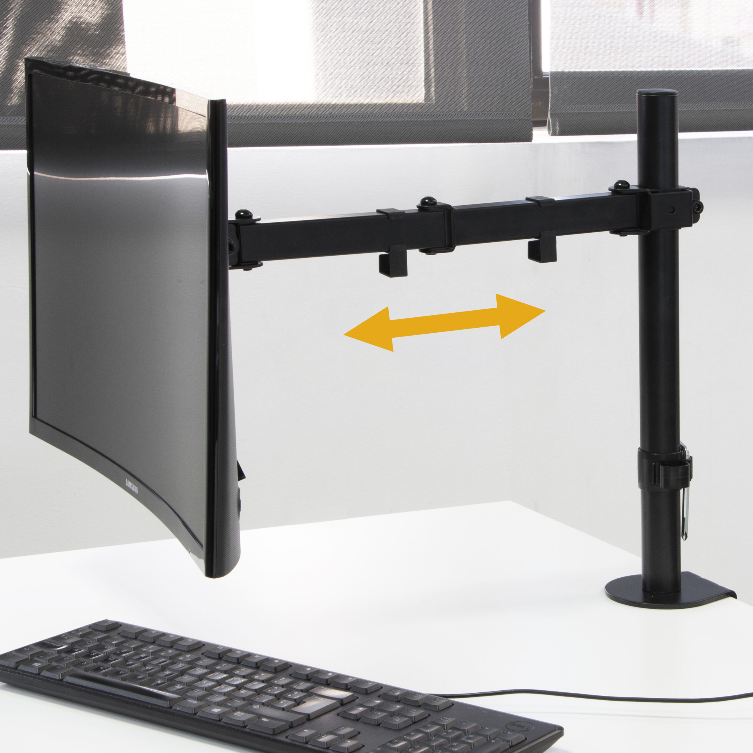 Suporte para monitor de 13 a 32 polegadas para mesa, basculante e giratório, até 8 kg, MAX VESA 75x75mm-100x100 mm, aço, preto. - Image 4