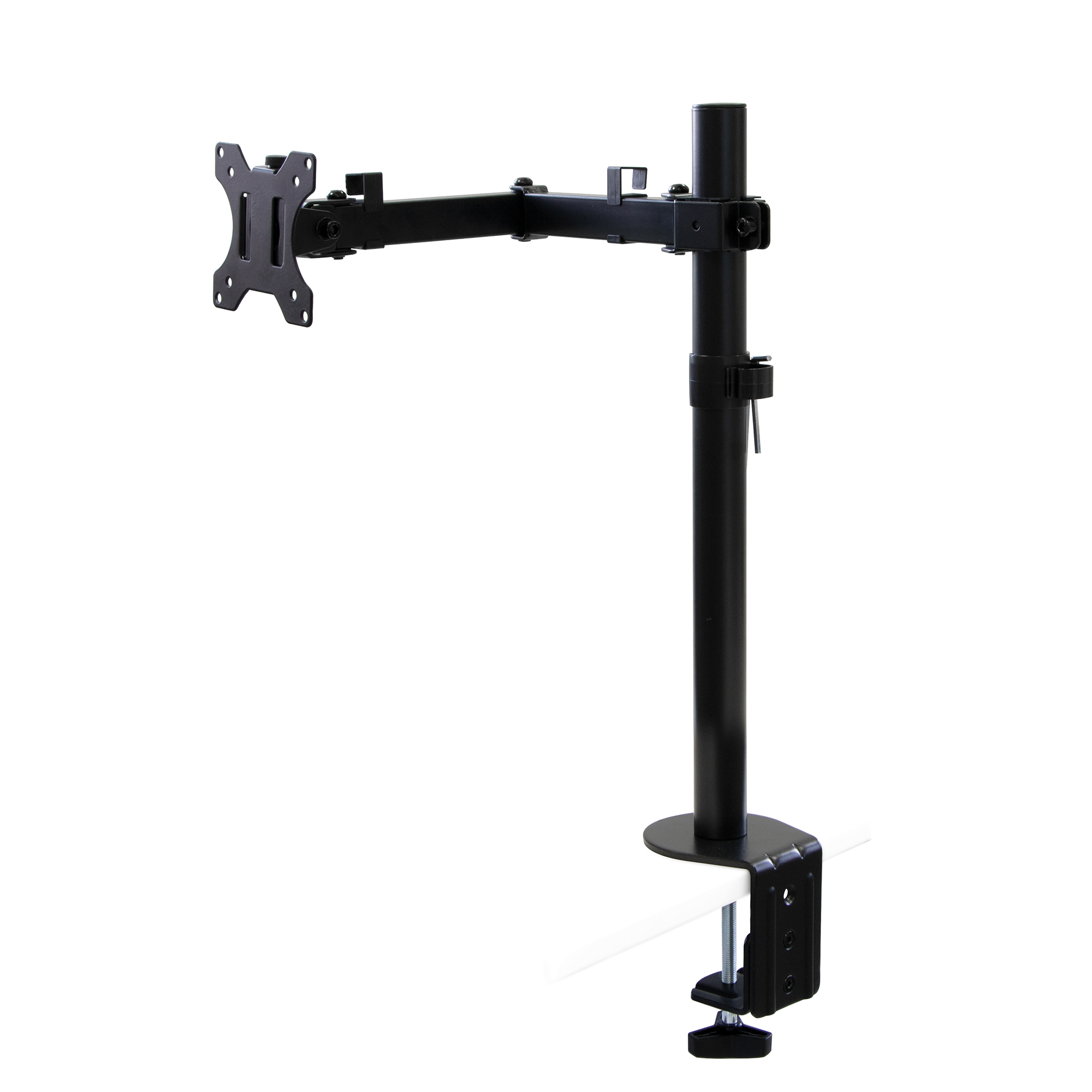 Suporte para monitor de 13 a 32 polegadas para mesa, basculante e giratório, até 8 kg, MAX VESA 75x75mm-100x100 mm, aço, preto.