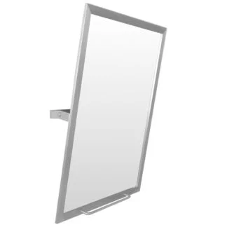 Espelho c/ moldura em aço inox, regulável B974