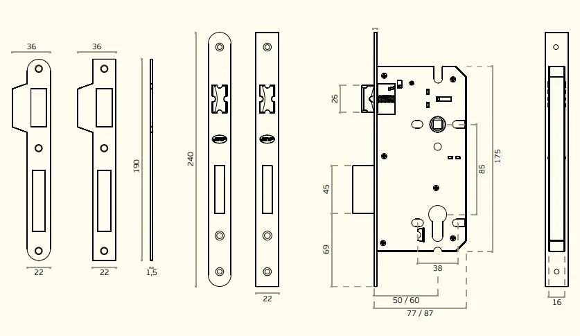 Fechadura s/cilindro, inox IN.20.792 JNF - Image 2