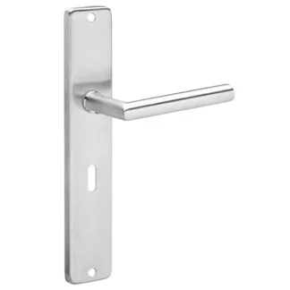 Par de Puxador tubular E1003 c/ espelho ao alto em aço inox