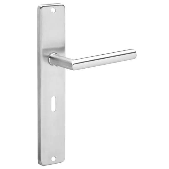 Par de Puxador tubular E1003 c/ espelho ao alto em aço inox