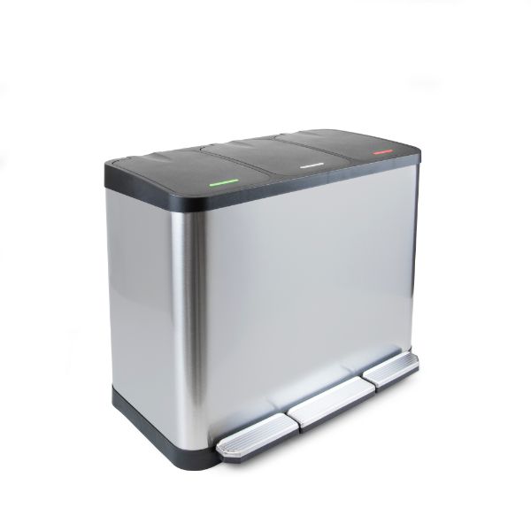 Balde exterior com 2/3 compartimentos em aço inox