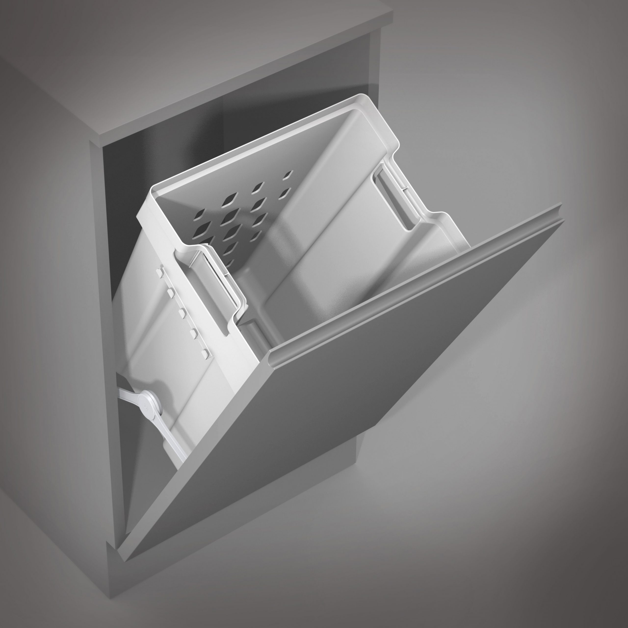 Tulha de lavandaria para módulo de 450 mm, Plástico branco - Image 3