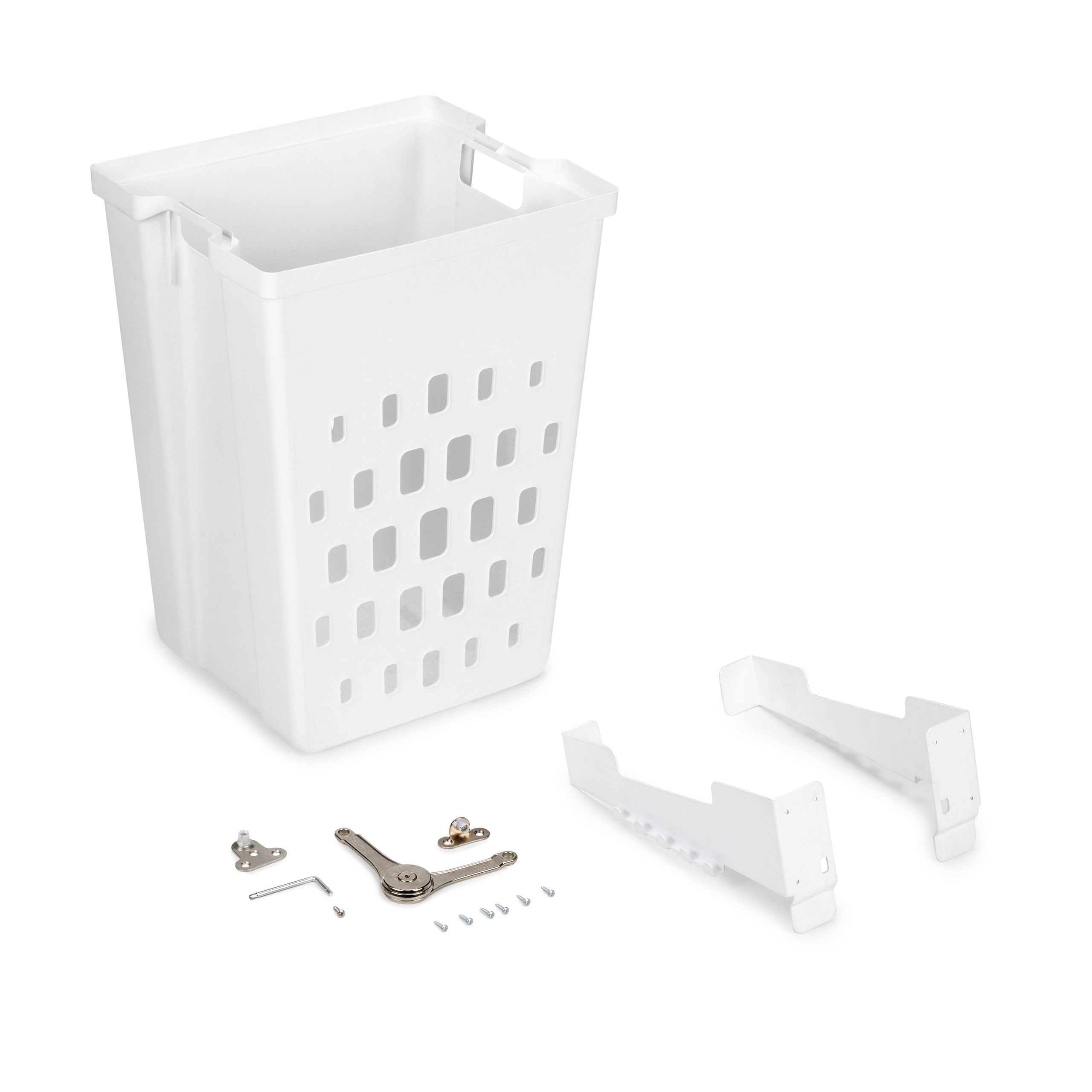 Tulha de lavandaria para módulo de 450 mm, Plástico branco