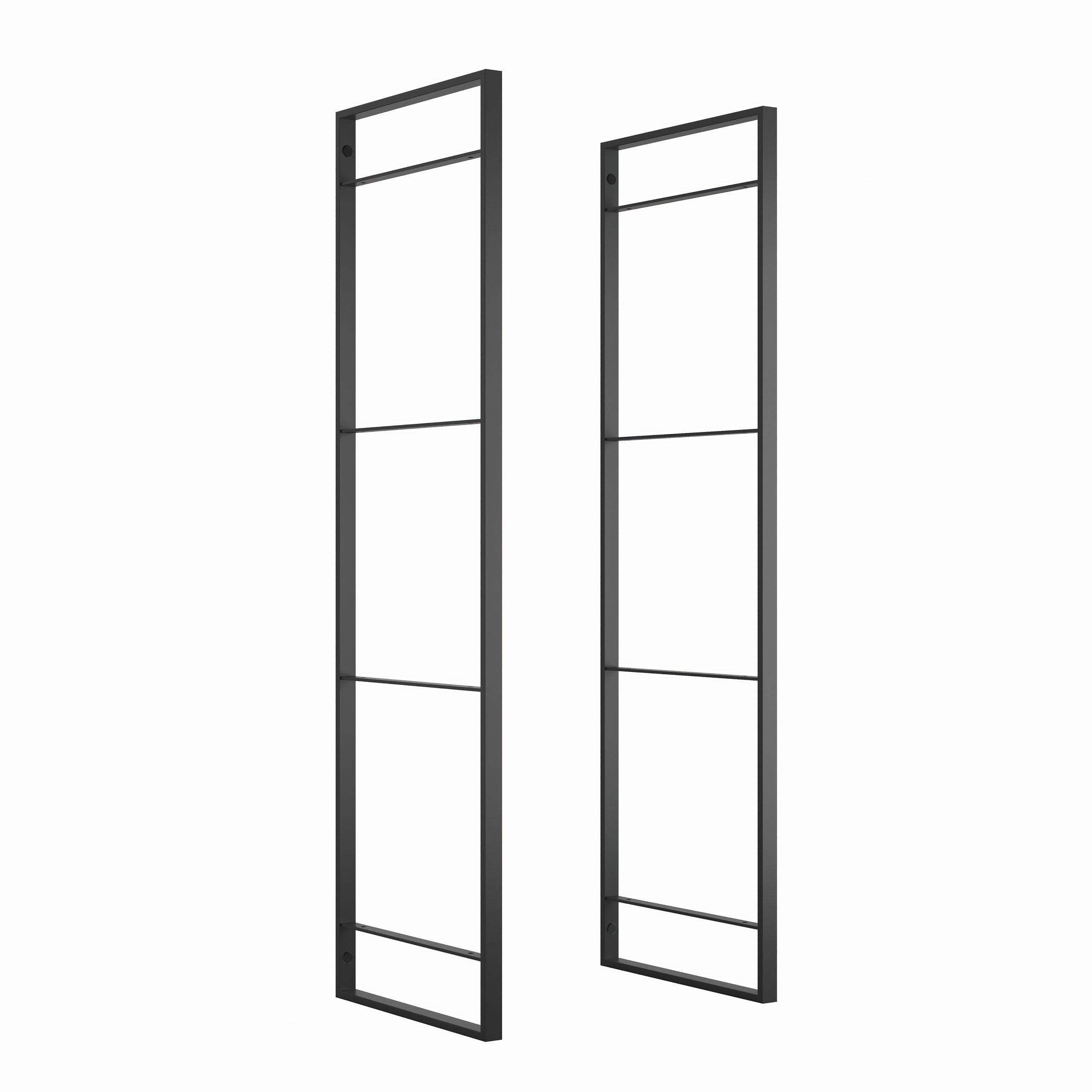 Estrutura para estante Lader, Altura 830-1790 mm, Aço, Pintado preto