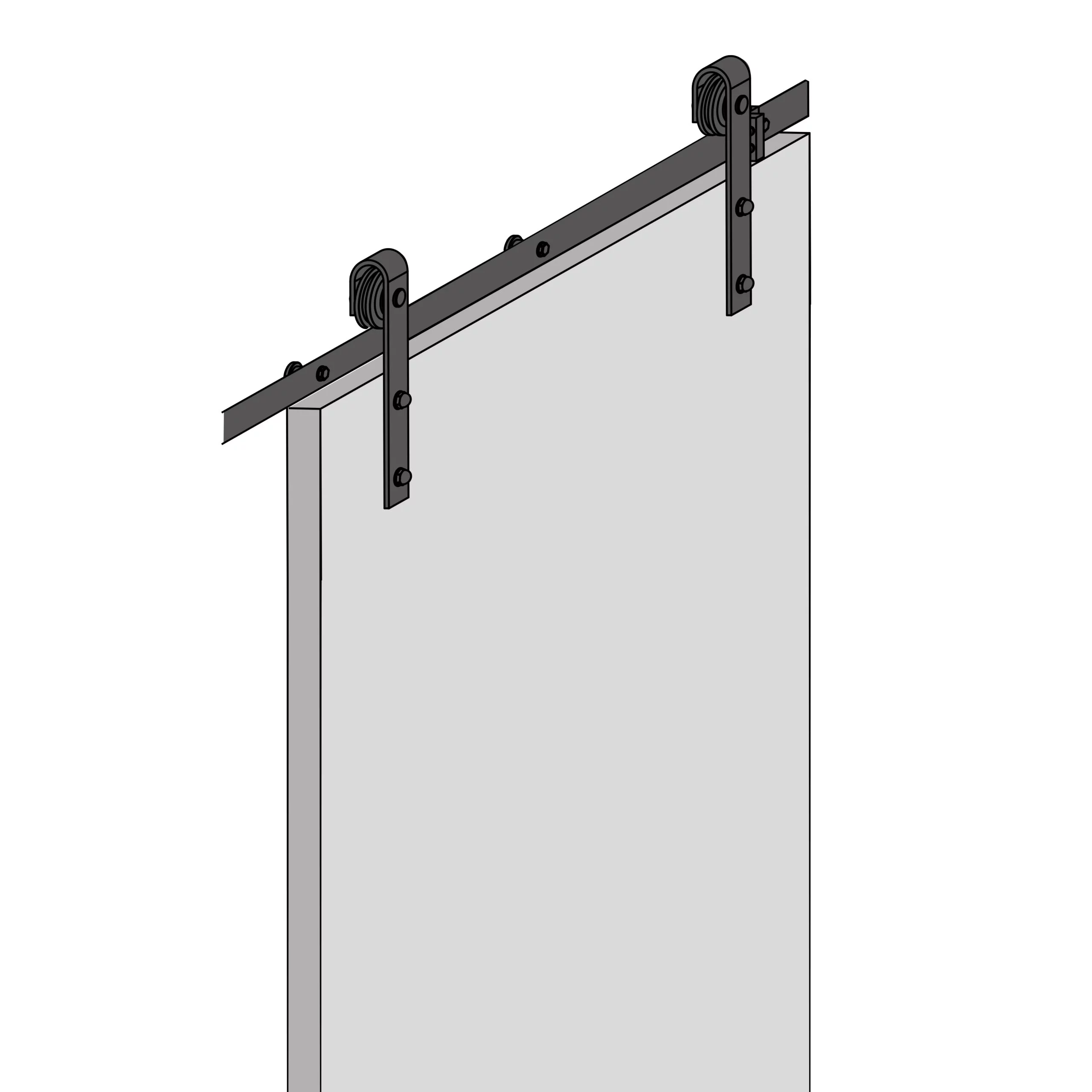 Sistema Barn para portas de correr suspensas, fecho suave, painéis não incluídos, 60 Kg, aço. - Image 11