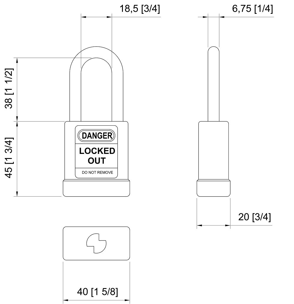 Cadeado Abus 74/40 medidas - FCL