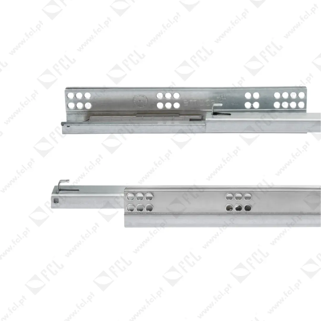 Corrediças ocultas, Silver, extraível com push, detalhe - FCL
