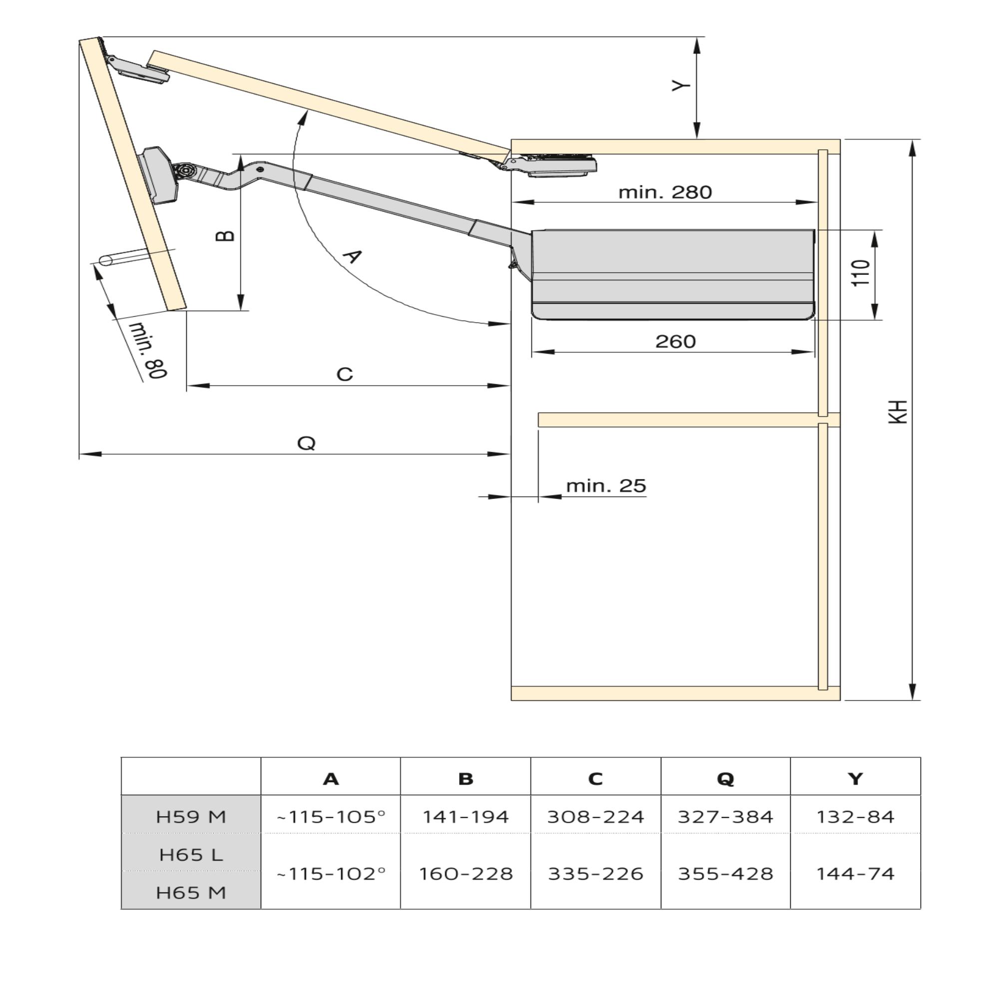 Bússola para levantar portas Agile Flap, Plástico gris antracite, Aço, 1 ud. - Image 3