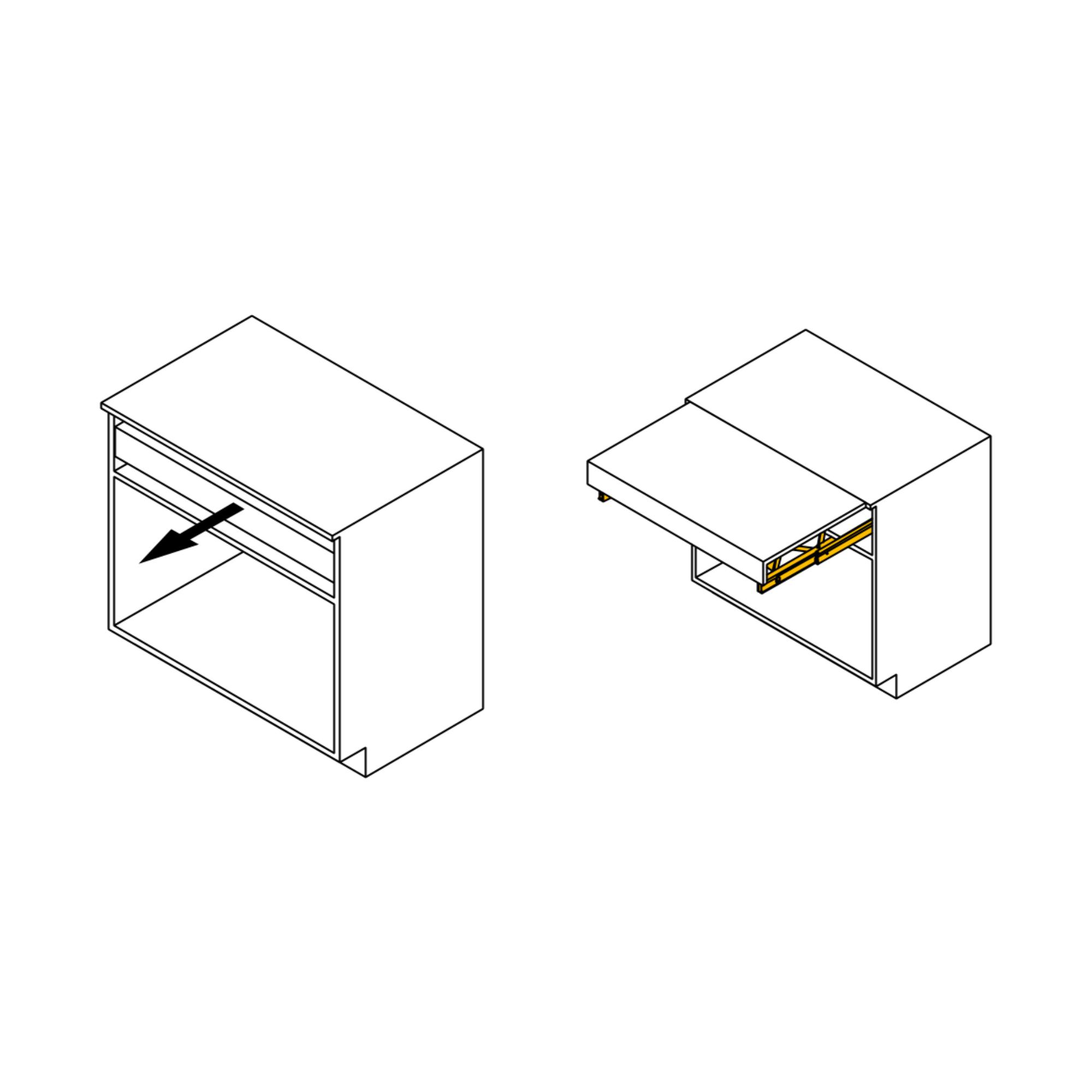 Corrediças para mesa extensível e elevatória Oplà Top, Champanhe anodizado, Alumínio, 1 ud. - Image 5