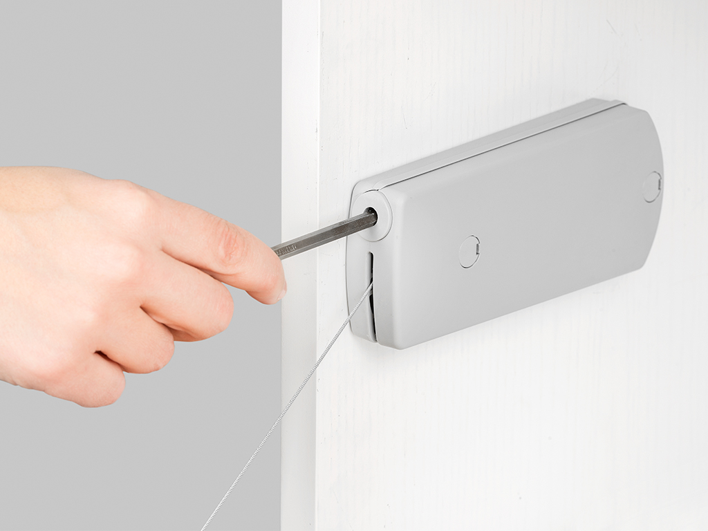 Mecanismo para portas rebatíveis Microwinch, cinza, Aço e Plástico - Image 4