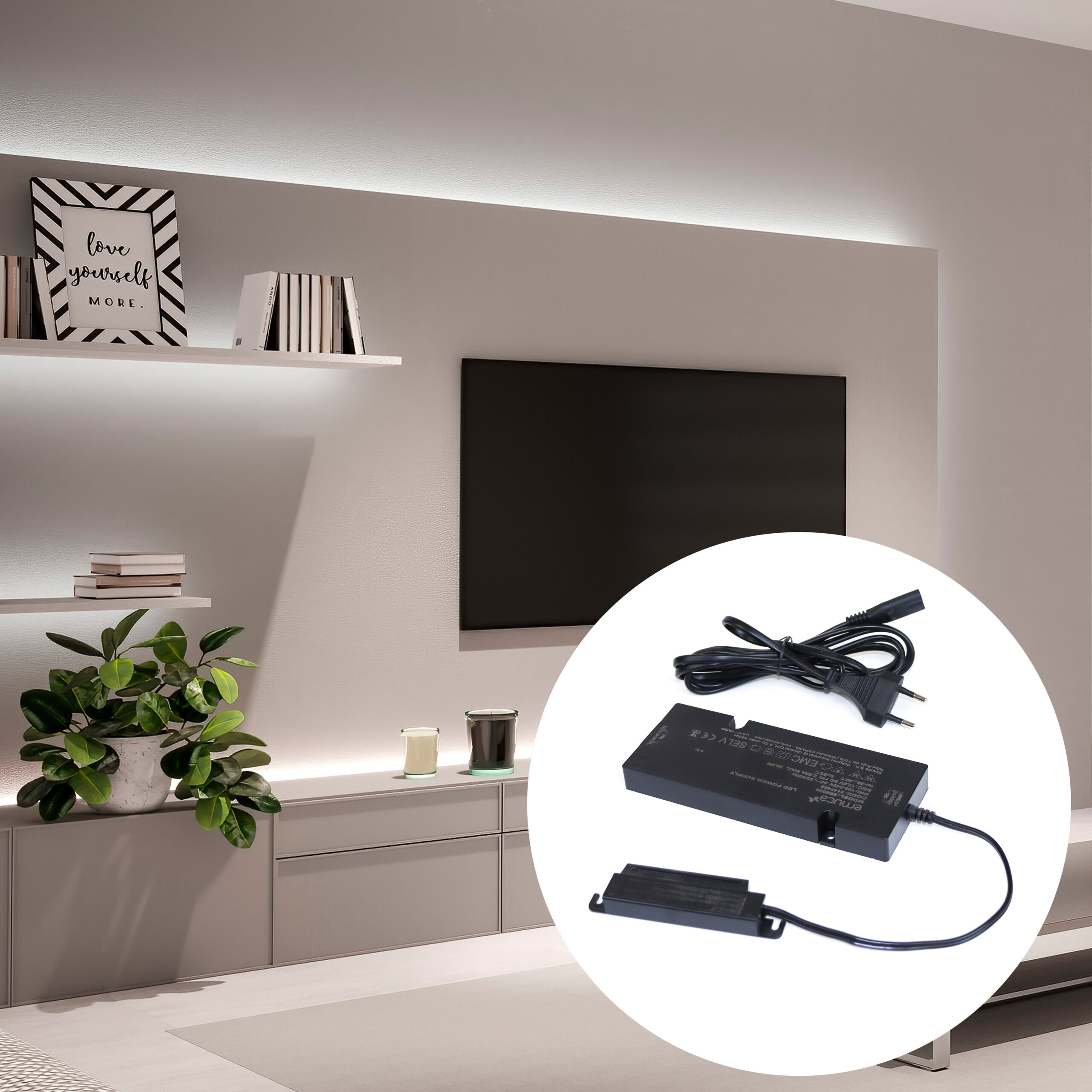 Transformador de tensão constante para sistemas de iluminação LED, plástico (12V DC) - Image 3