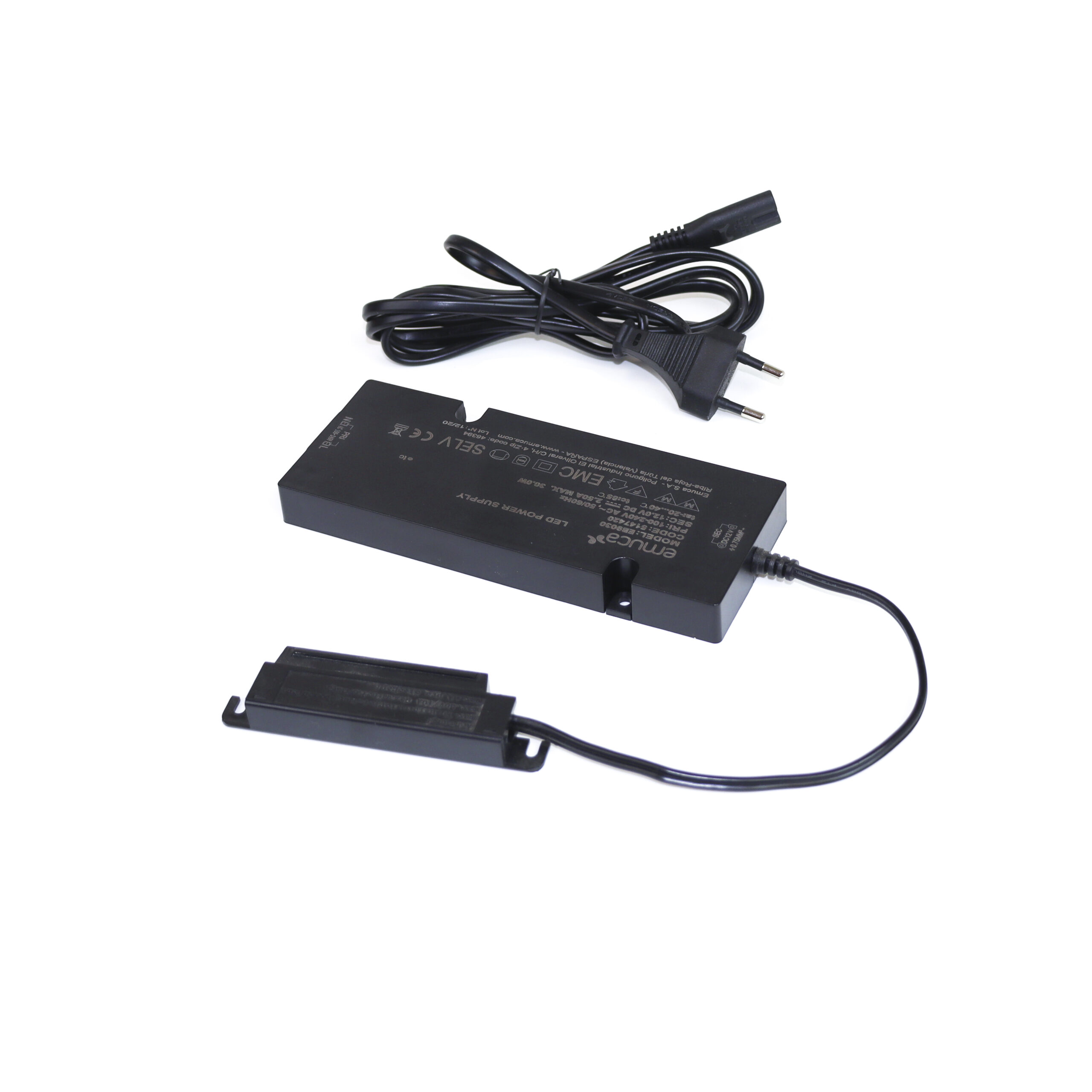 Transformador de tensão constante para sistemas de iluminação LED, plástico (12V DC)