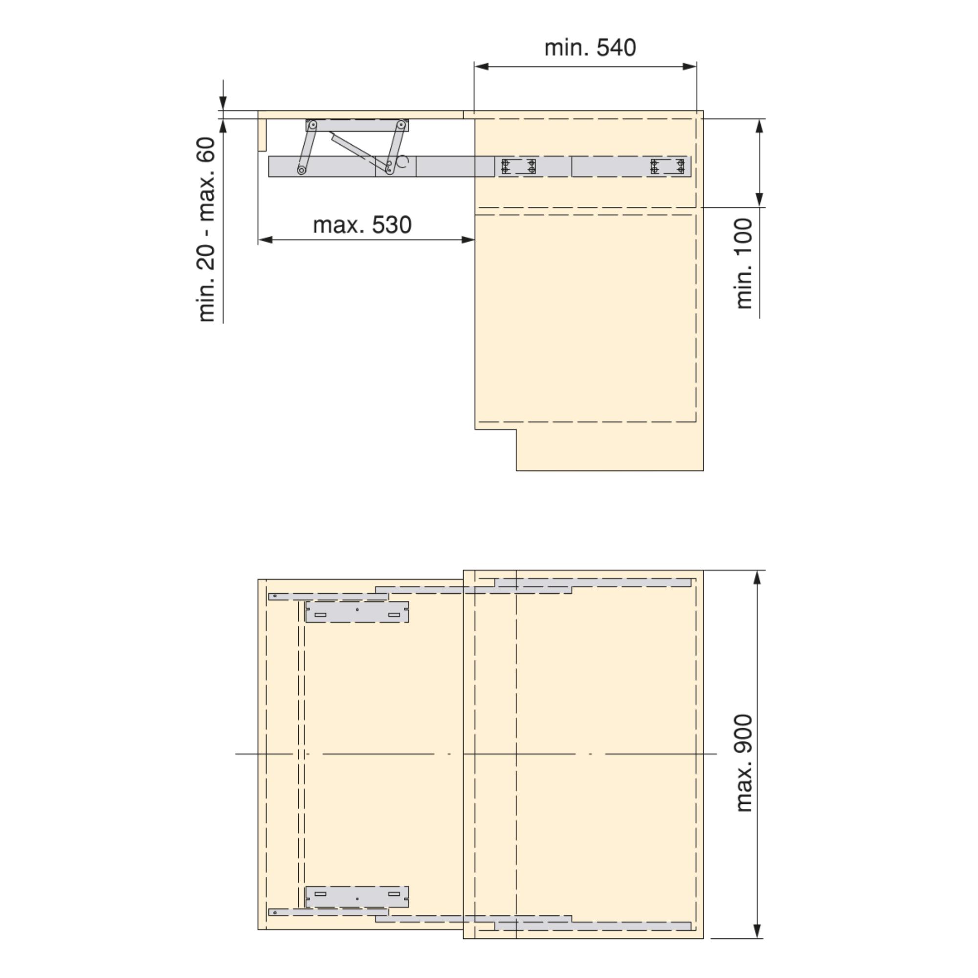 Corrediças para mesa extensível e elevatória Oplà Top, Champanhe anodizado, Alumínio, 1 ud. - Image 4