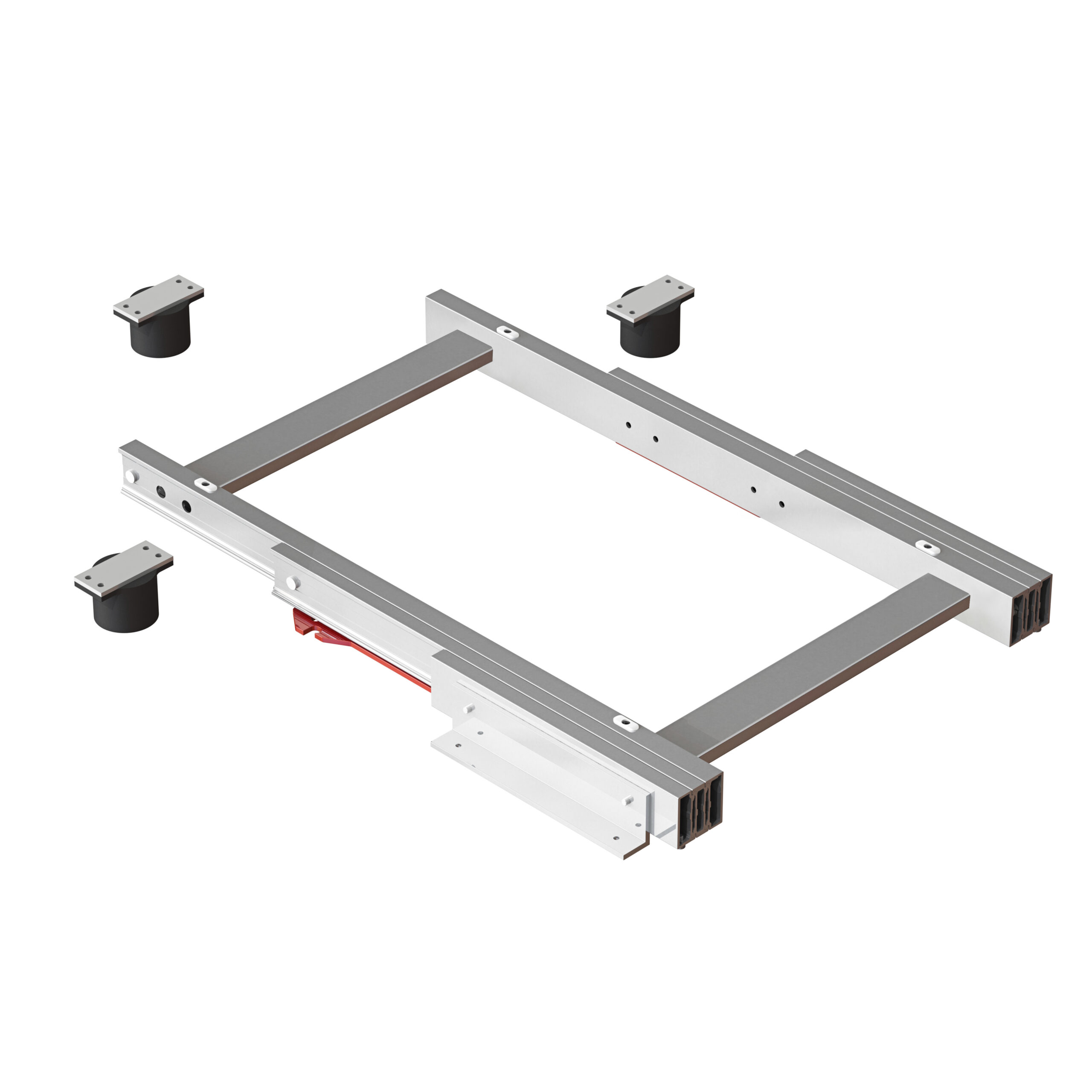 Corrediças para mesa deslizante Corner, Champanhe anodizado, Alumínio, 1 ud.