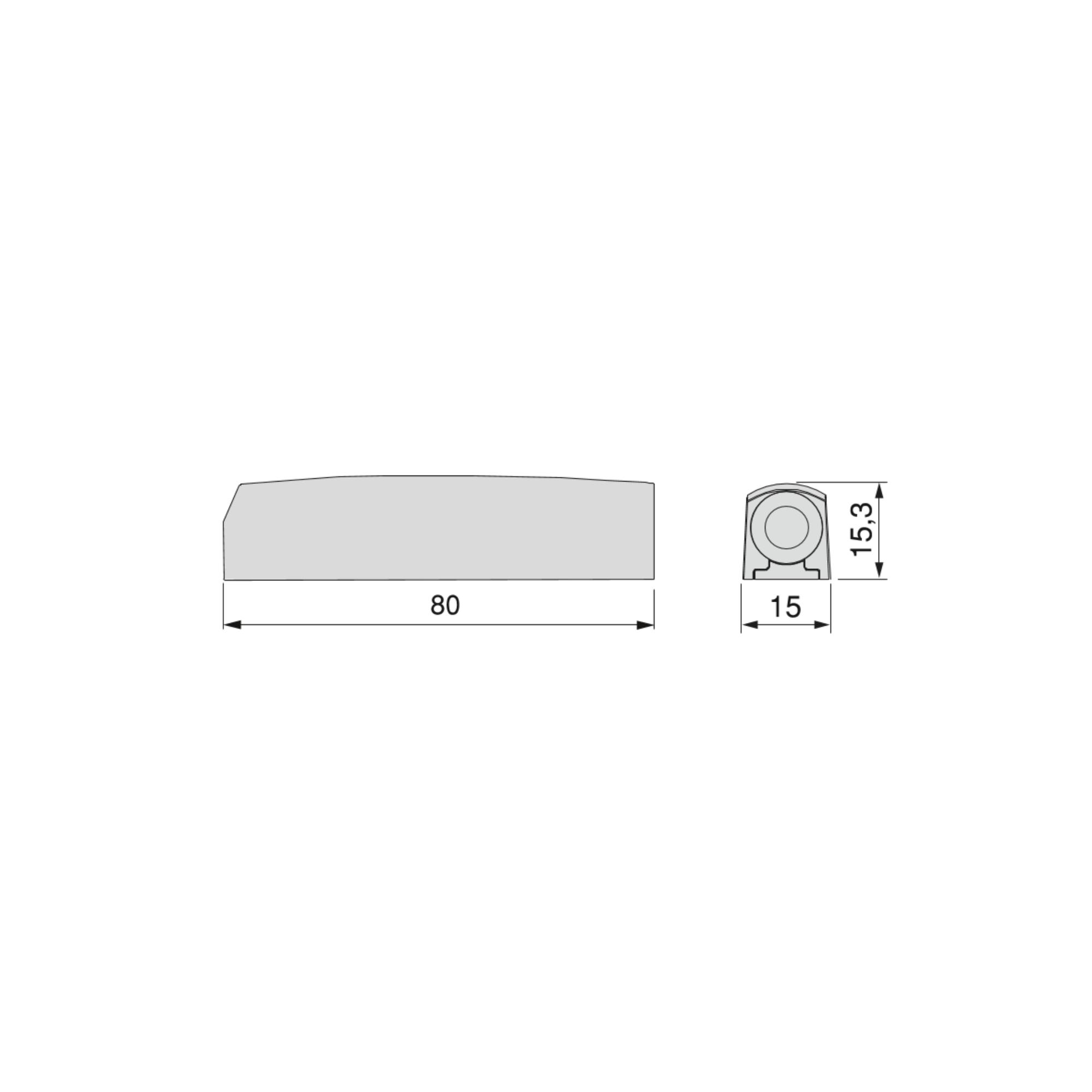 Fecho Tic tac Push Lite regulável, de aparafusar, 80 mm, Amortecedor, Plástico cinza, Plástico, 10 unidades - Image 11