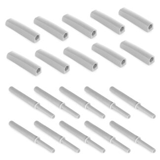 Fecho Tic tac Push Lite regulável, de aparafusar, 80 mm, Amortecedor, Plástico cinza, Plástico, 10 unidades