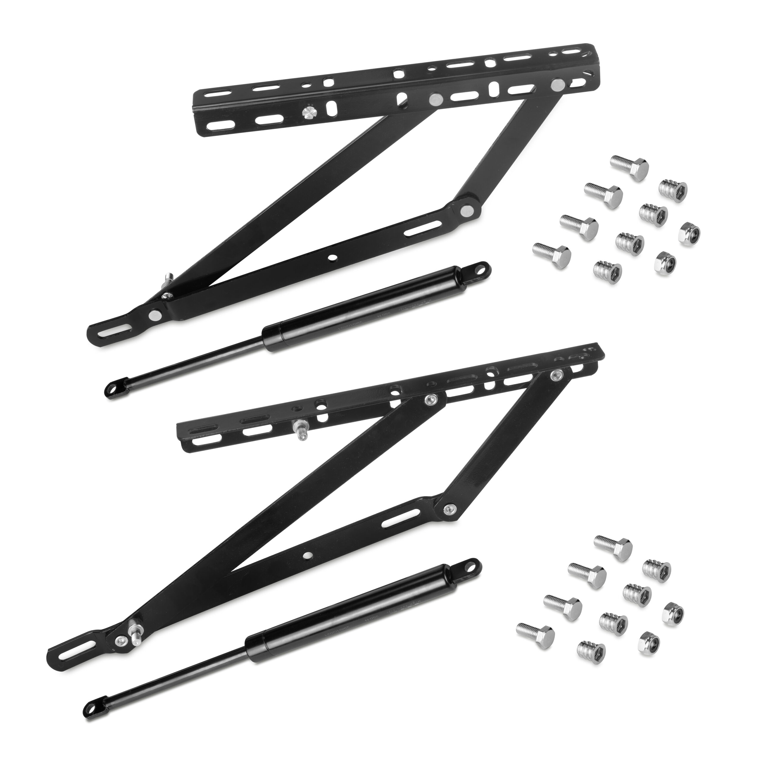 Conjunto de mecanismos de elevação para cama de canapé, Pintado preto, Aço, 1 ud.