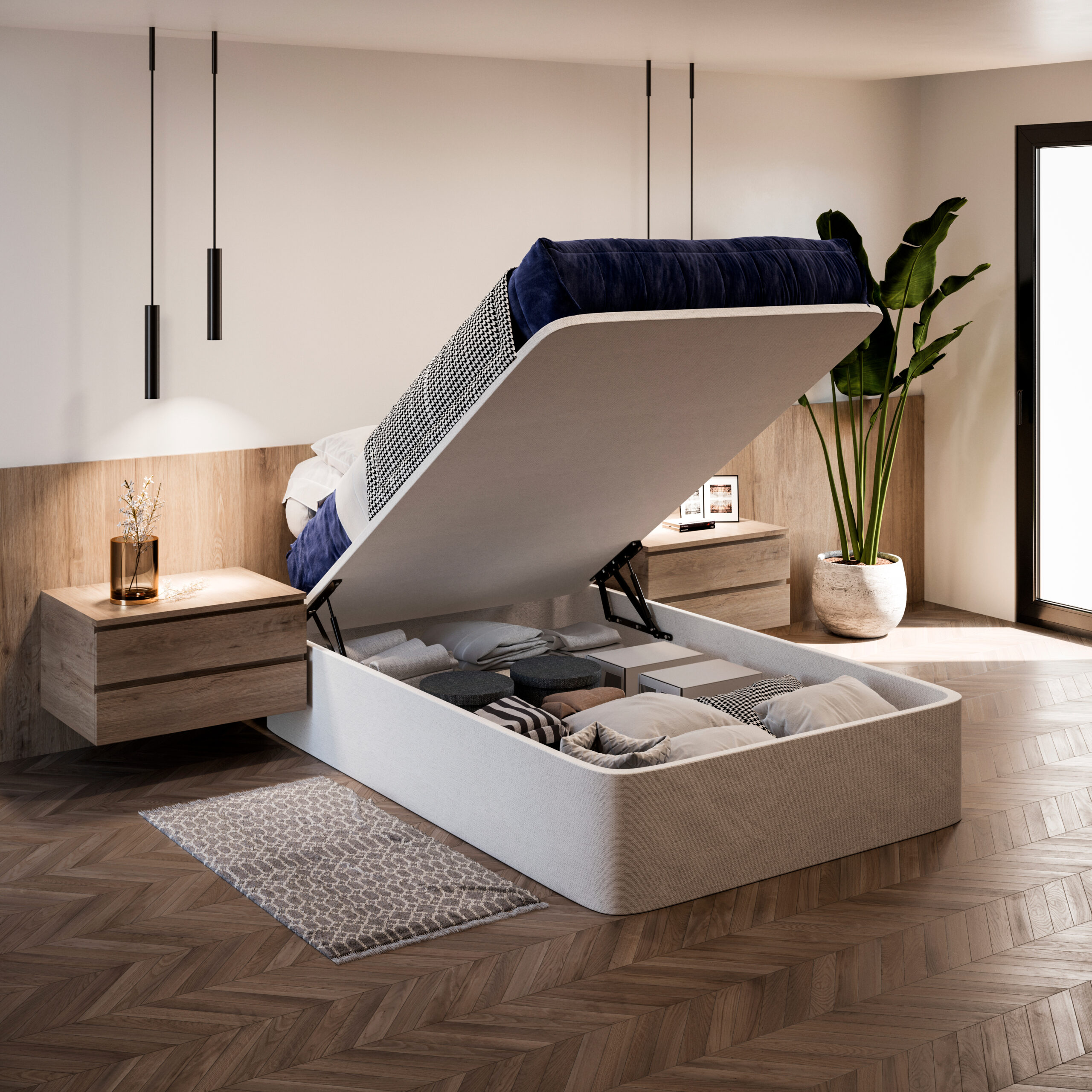 Conjunto de mecanismos de elevação para cama de canapé, Pintado preto, Aço, 1 ud. - Image 8