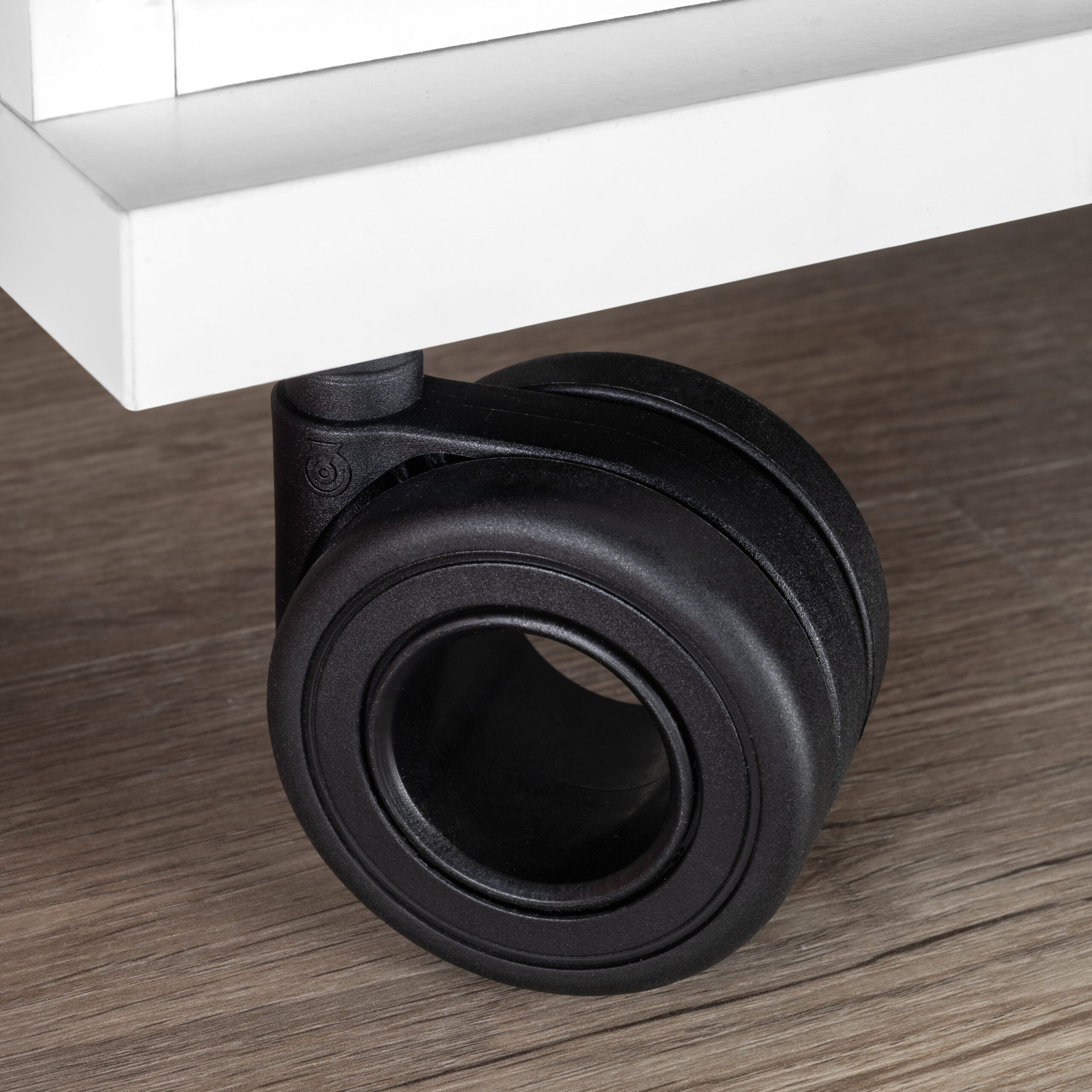 Kit de rodas Hole com placa de montagem, Ø 65, Pintado preto, Aço e Plástico, 1 ud. - Image 2