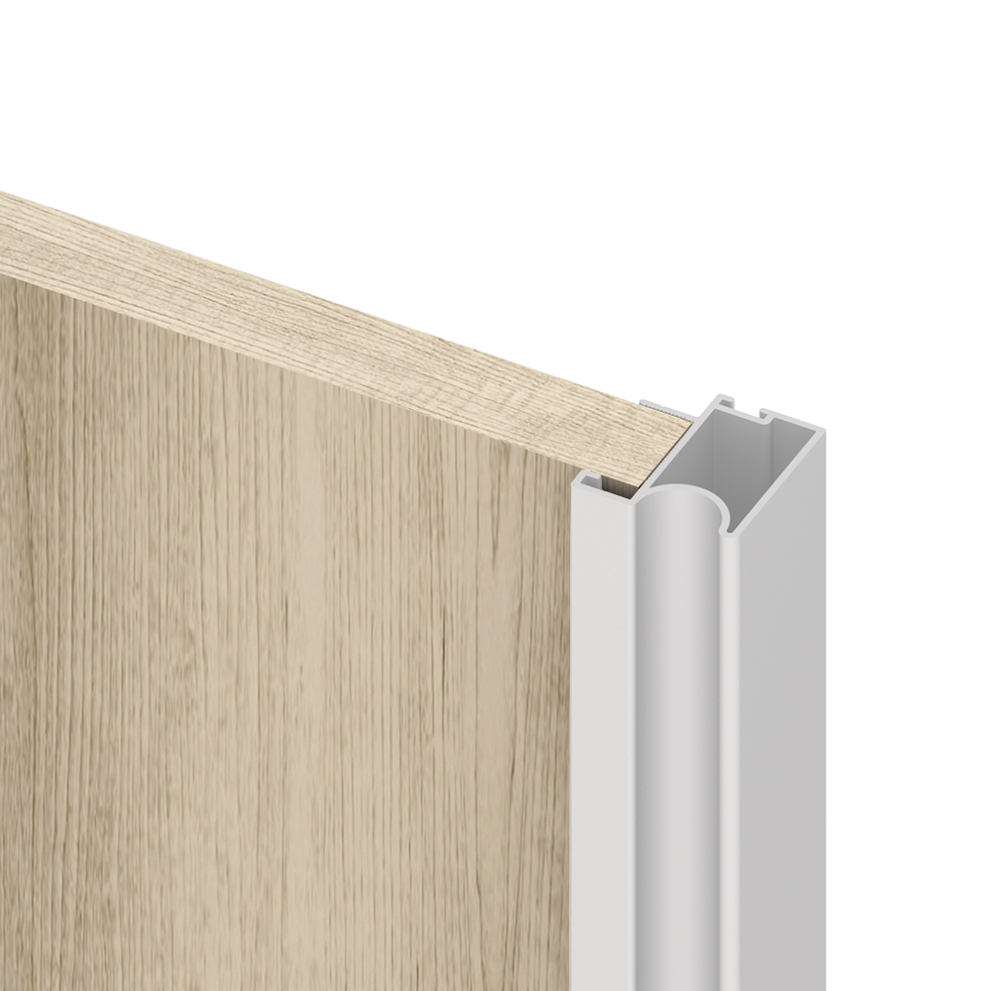 Sistema de correr Placard 74 para roupeiro de 2 portas com perfis Wave, espessura 16 mm, fecho suave, painéis não incluídas, Pintado branco, 1 ud. - Image 3