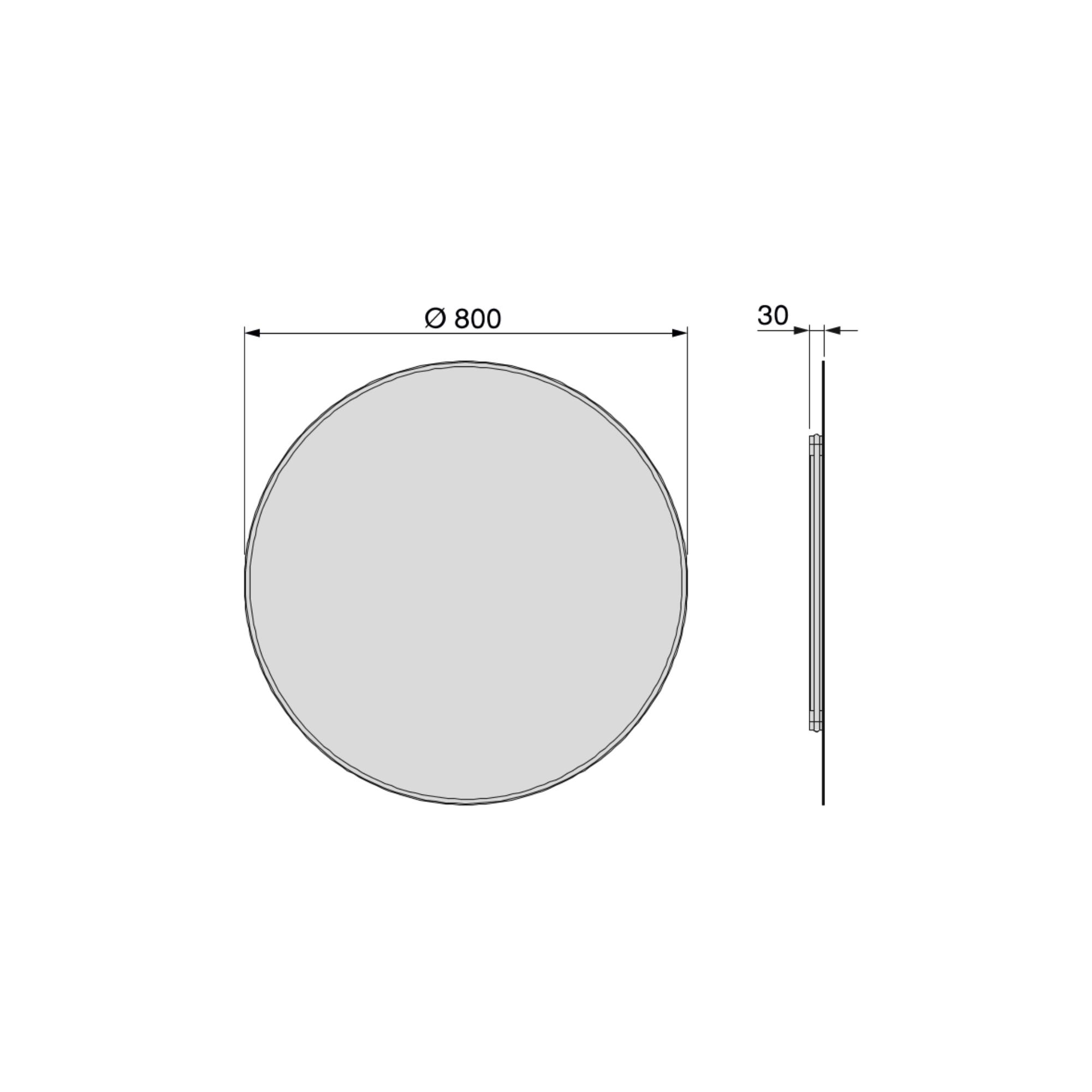 Espelho Zeus com iluminação LED decorativa e moldura preta, Alumínio e Vidro, 1 ud. - Image 7