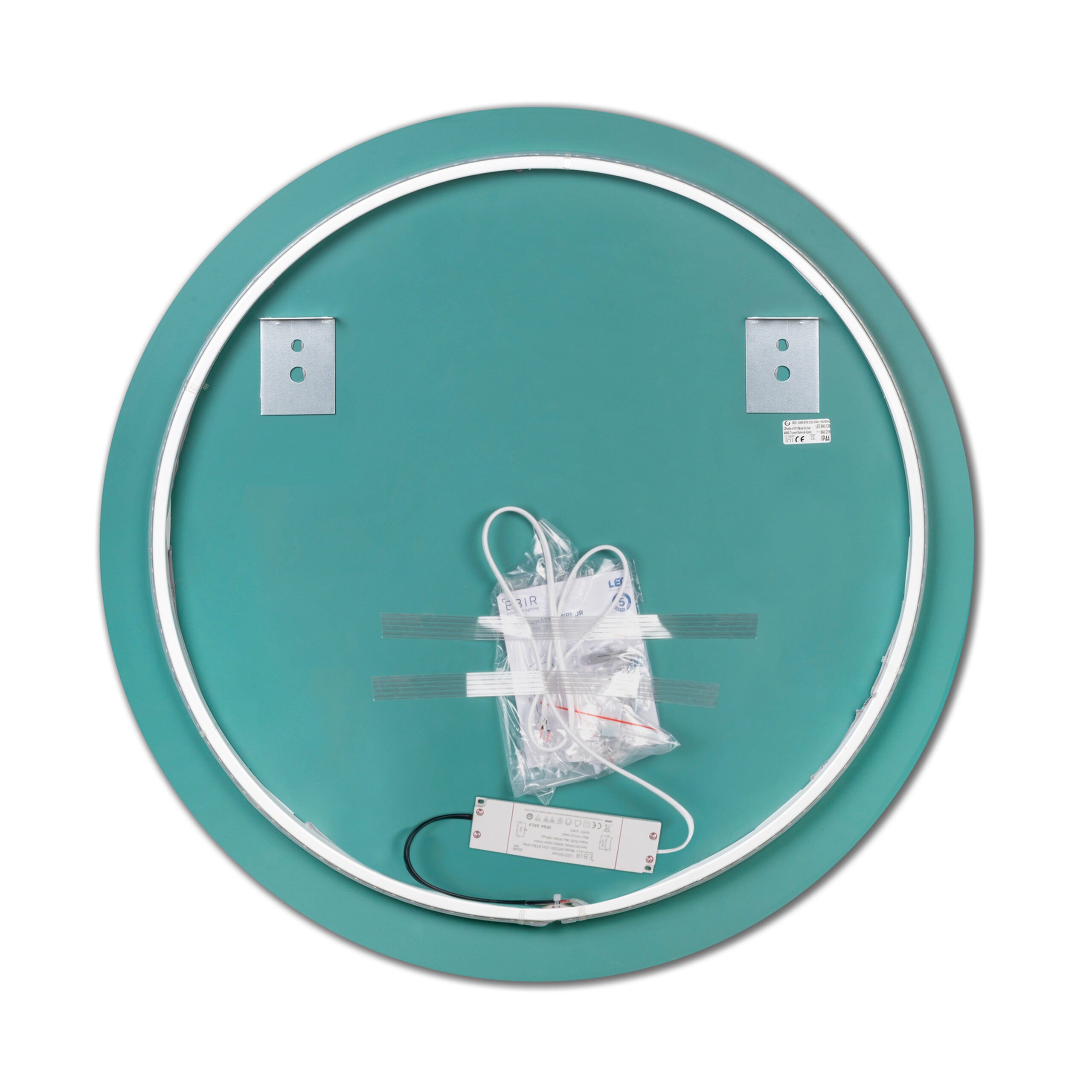 Espelho Zeus com iluminação LED decorativa e moldura preta, Alumínio e Vidro, 1 ud. - Image 6