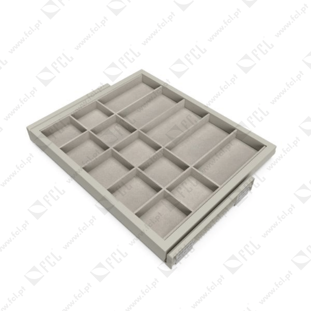 kit de organizador de gavetas e corrediças cinzento pedra M60 - FCL