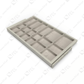 Kit de organizador de gavetas e corrediças cinzento pedra M80 - FCL