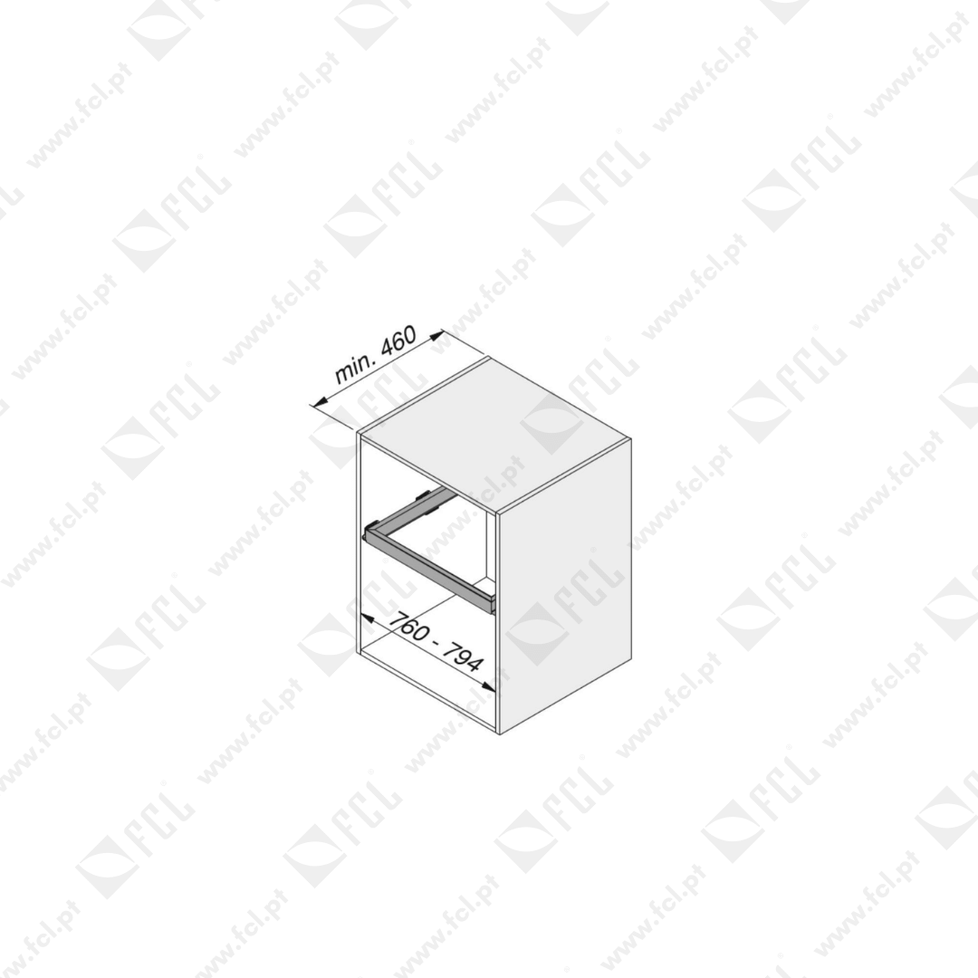 Kit de organizador de gavetas e corrediças medida M80 - FCL
