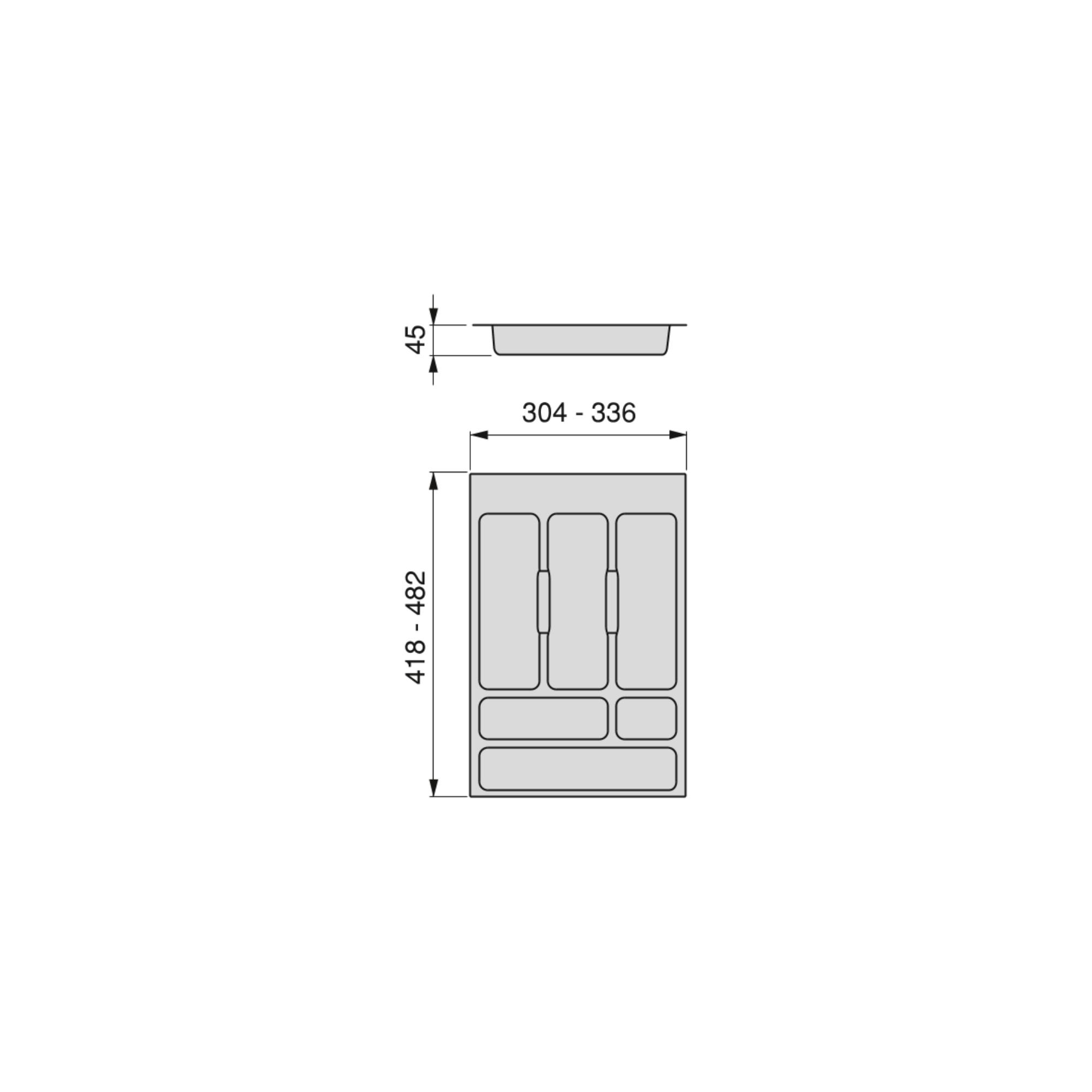 Porta-talheres universal Optima Universal, Plástico cinza, Plástico, 1 ud. - Image 8