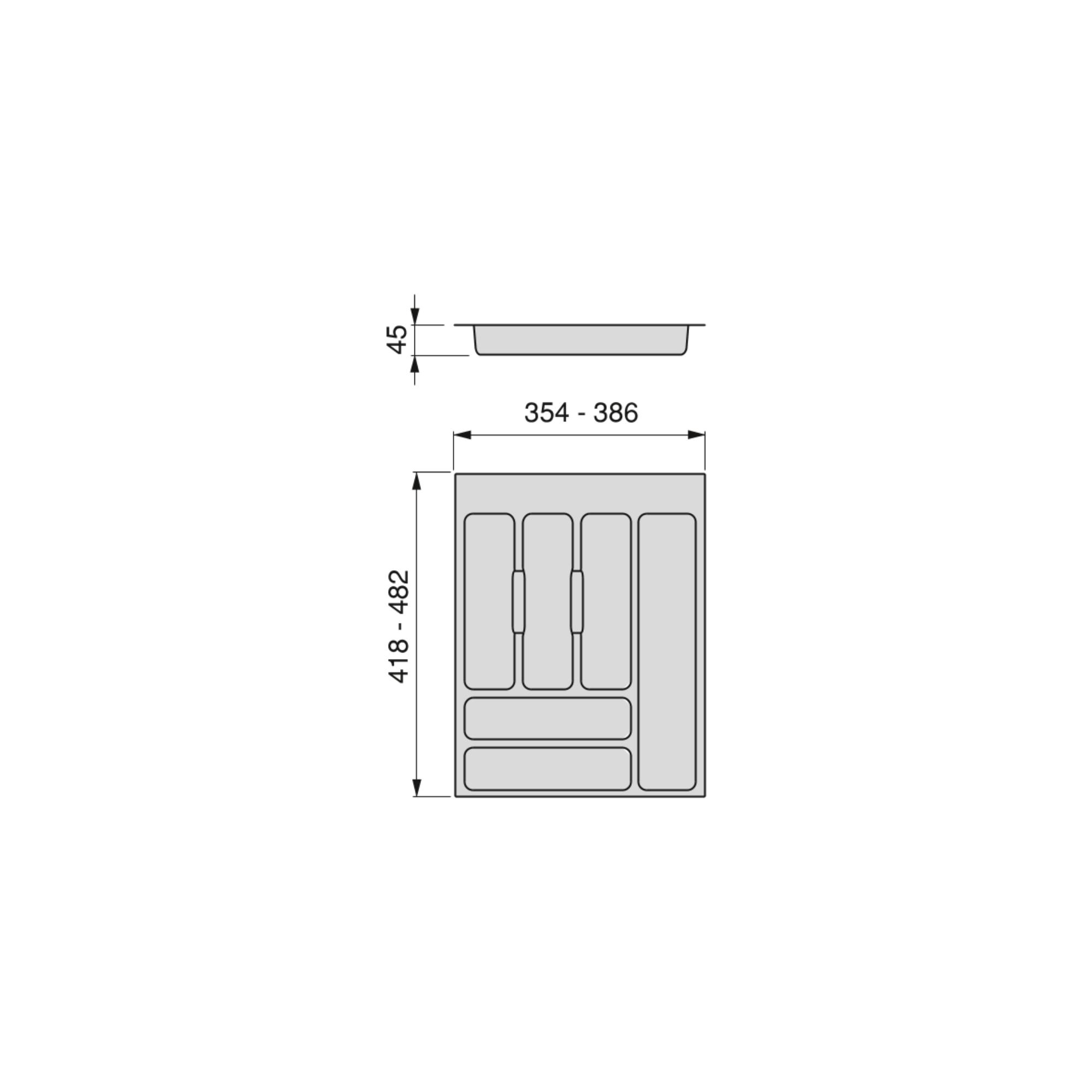 Porta-talheres universal Optima Universal, Plástico cinza, Plástico, 1 ud. - Image 10
