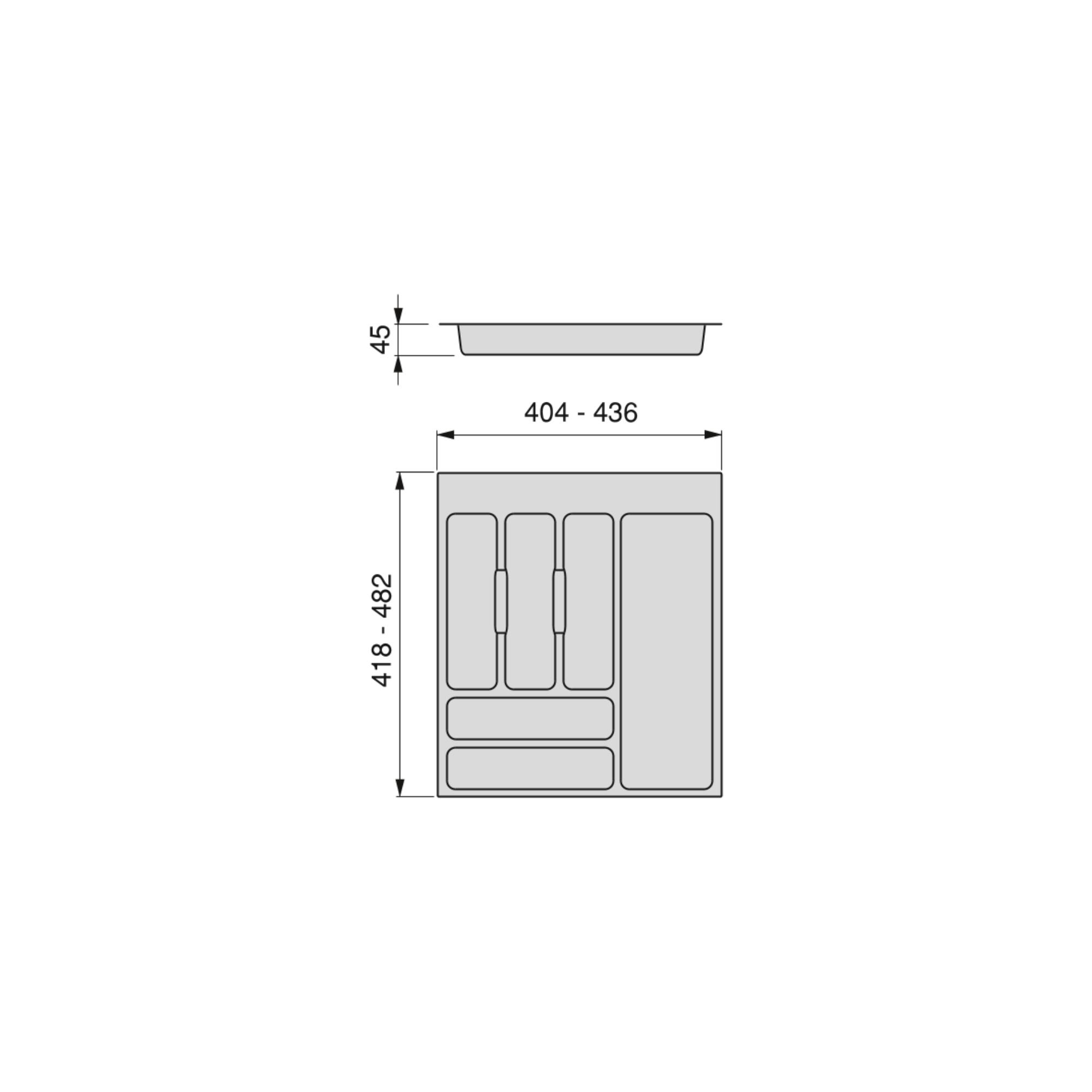 Porta-talheres universal Optima Universal, Plástico cinza, Plástico, 1 ud. - Image 12