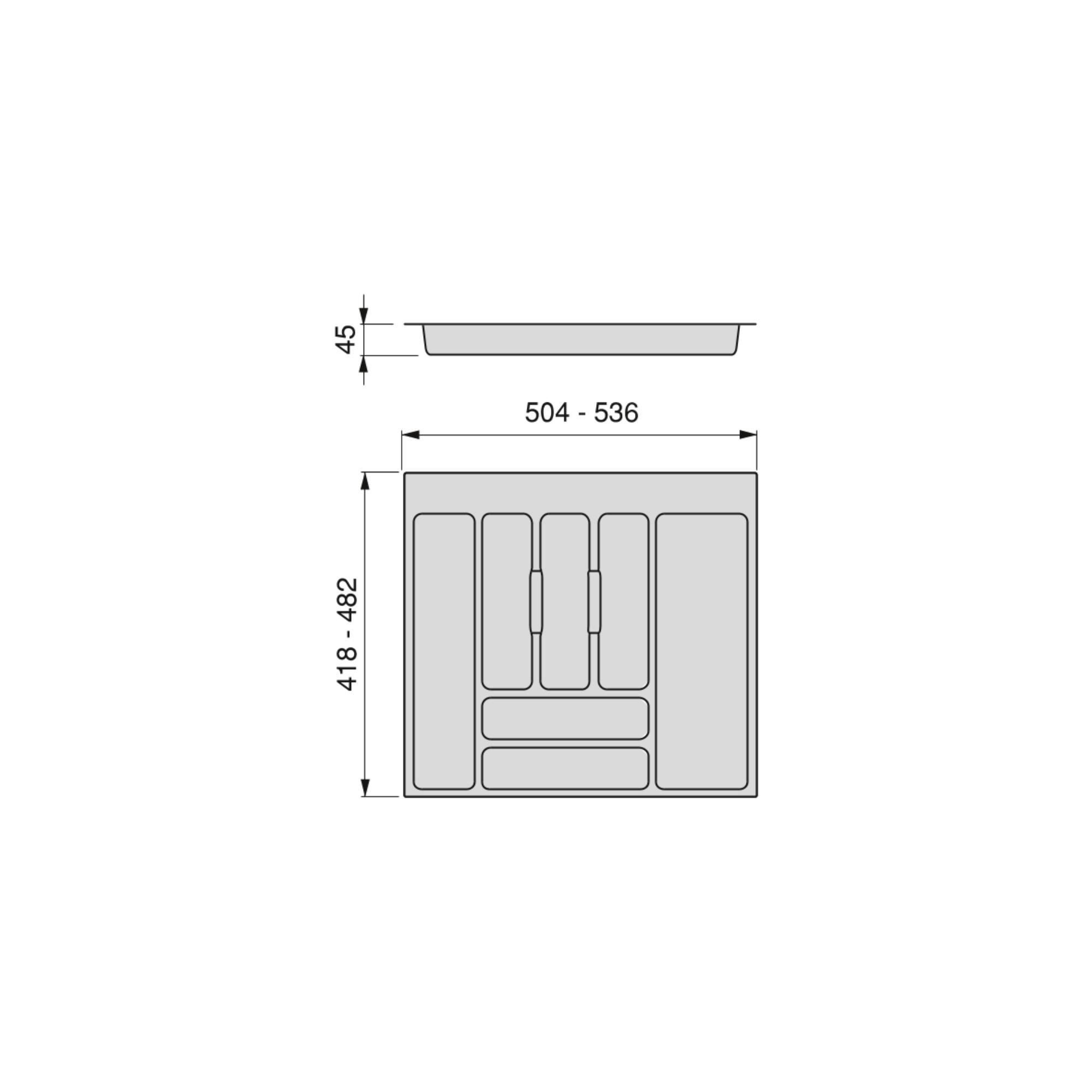 Porta-talheres universal Optima Universal, Plástico cinza, Plástico, 1 ud. - Image 14