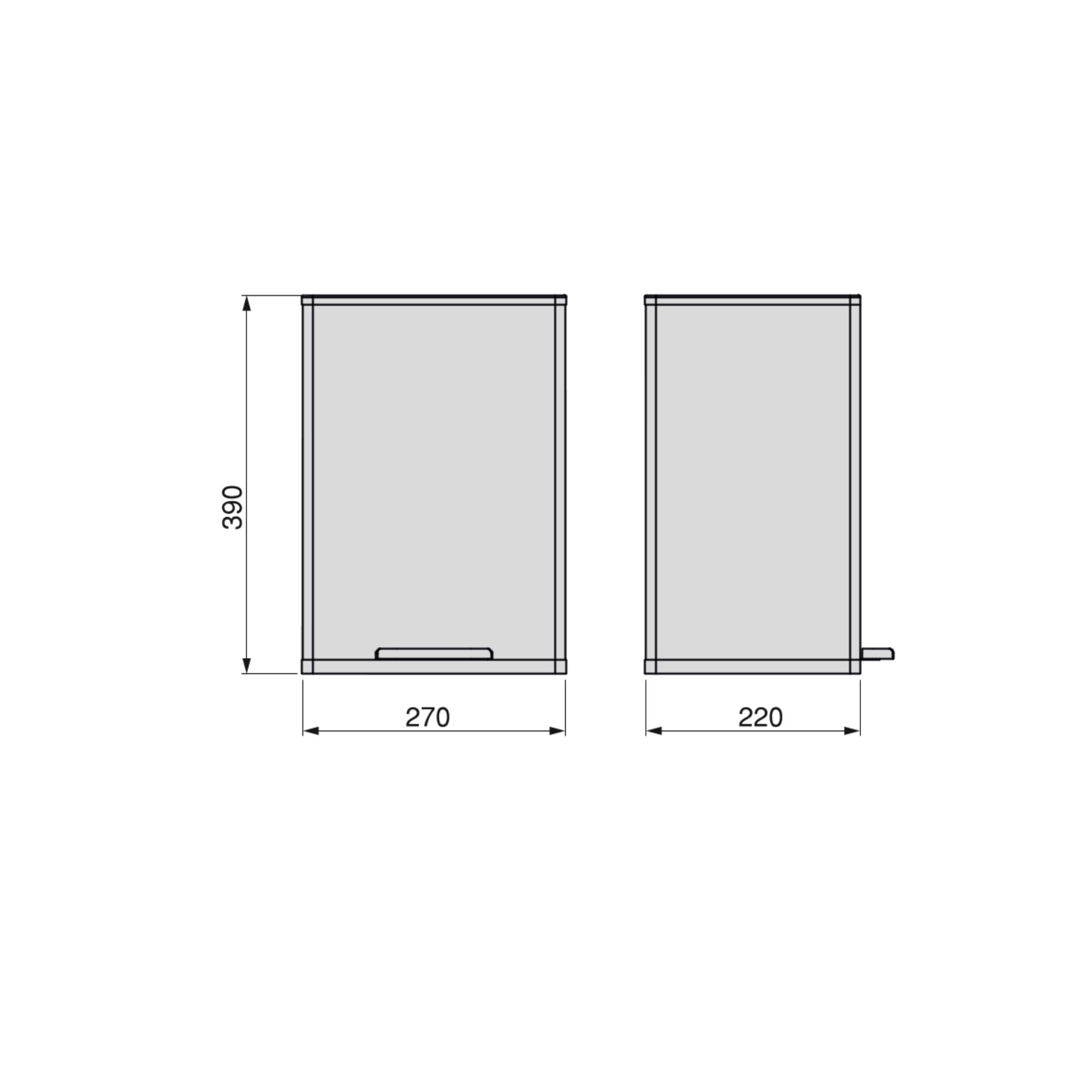 Balde exterior Recycle rectangular com abertura de pedal, Pintado branco, Alumínio, 1 ud. - Image 7