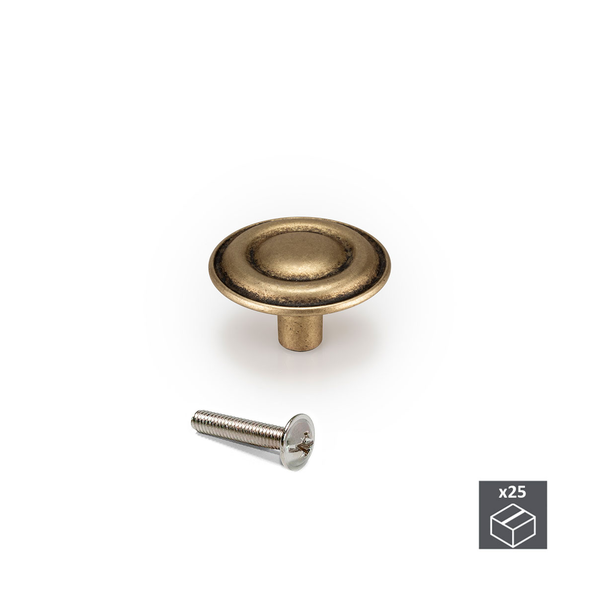 Puxador para móvel Luanda, Zamak, Ouro velho, 25 ud.