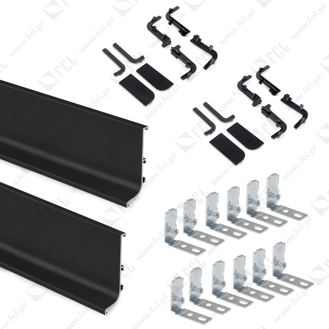 Kit de perfil gola superior preto - FCL