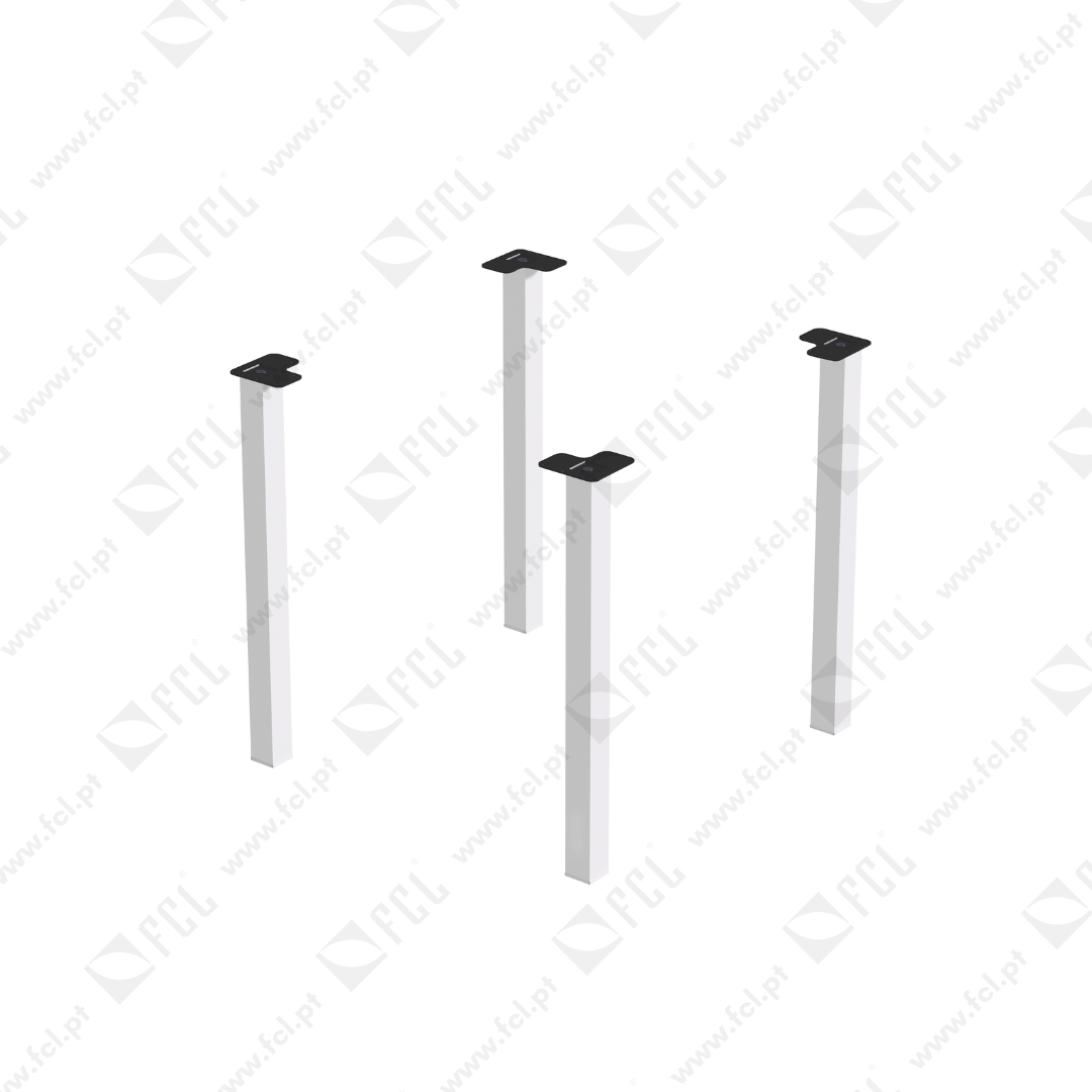 Lote de 4 patas quadradas para mesa 50x50mm Branco - FCL