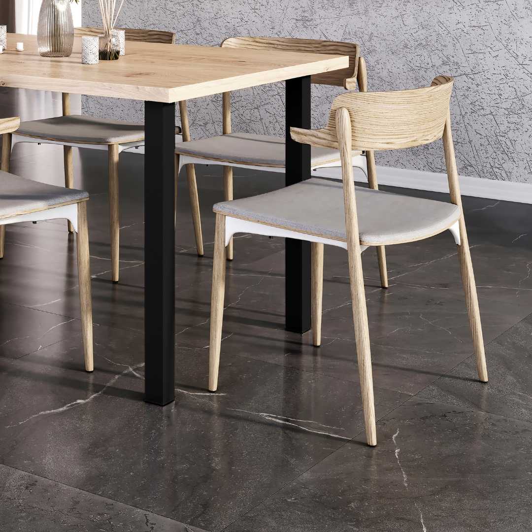Lote de 4 patas quadradas para mesa 50x50mm Preto - FCL