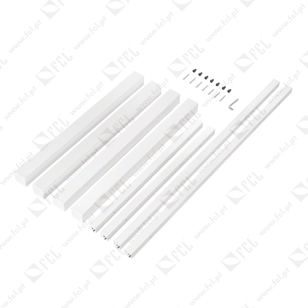 Patas quadradas e estrutura para mesa 50x50mm, 1150x750mm Pintado branco - FCL