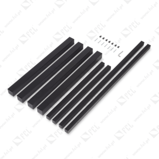 Patas quadradas e estrutura para mesa 50x50mm, 1150x750mm Pintado preto - FCL