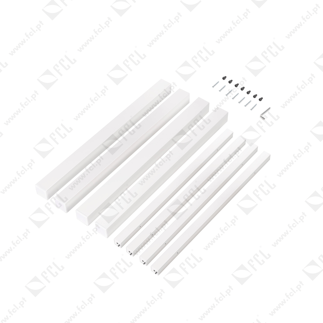 Patas quadradas e estrutura para mesa 50x50mm, 750x750mm Pintado branco - FCL