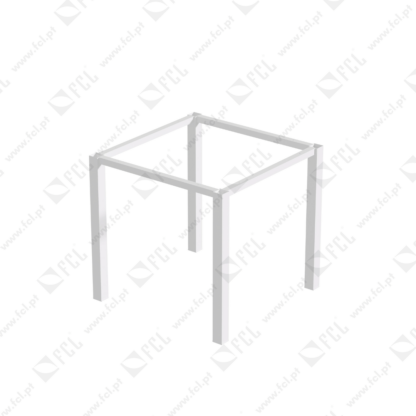 Patas quadradas e estrutura para mesa 50x50mm, 750x750mm Pintado branco - FCL