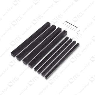 Patas quadradas e estrutura para mesa 50x50mm 750x750mm Pintado preto - FCL