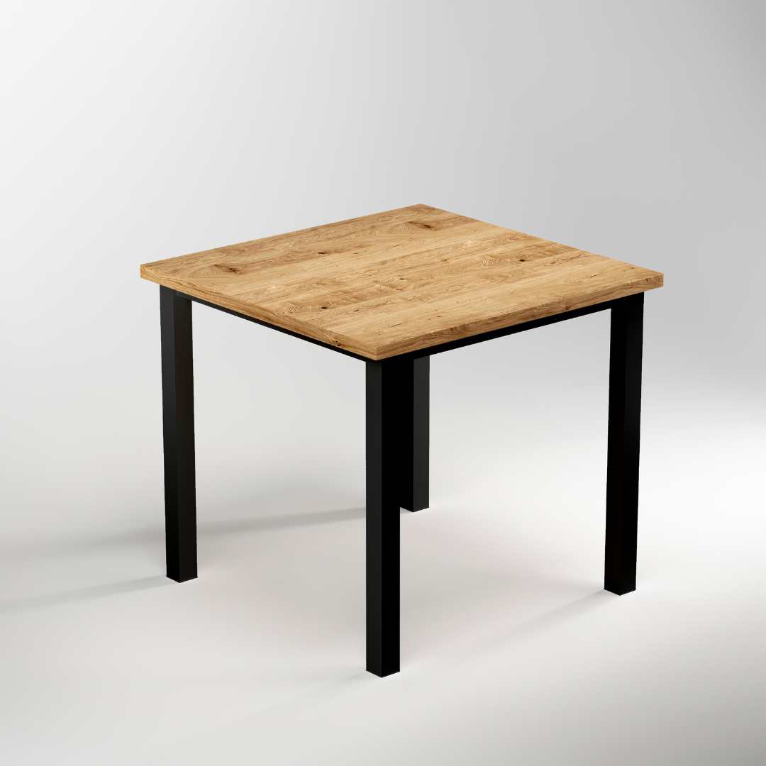 Patas quadradas e estrutura para mesa 50x50mm 750x750mm Pintado preto - FCL