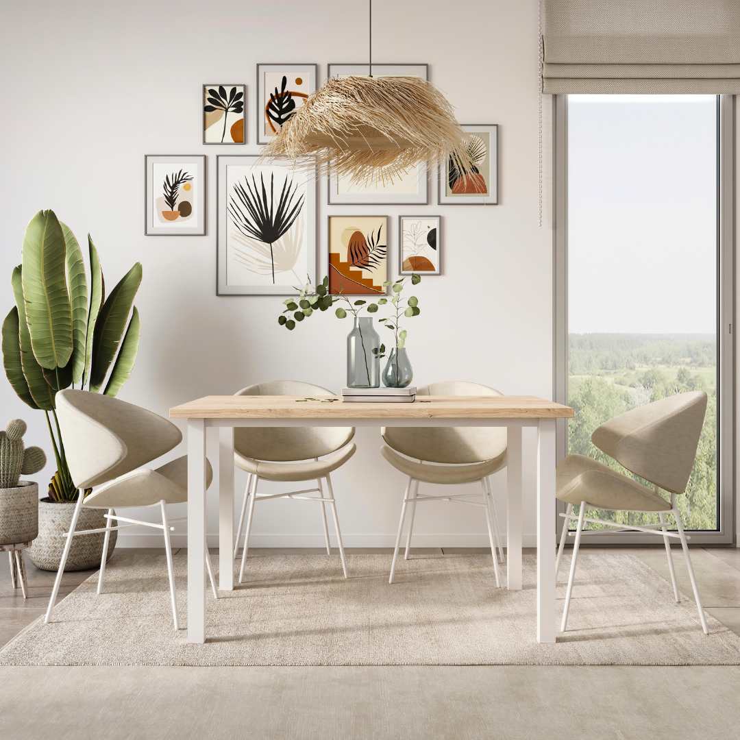 Patas quadradas e estrutura para mesa Pintado branco - FCL